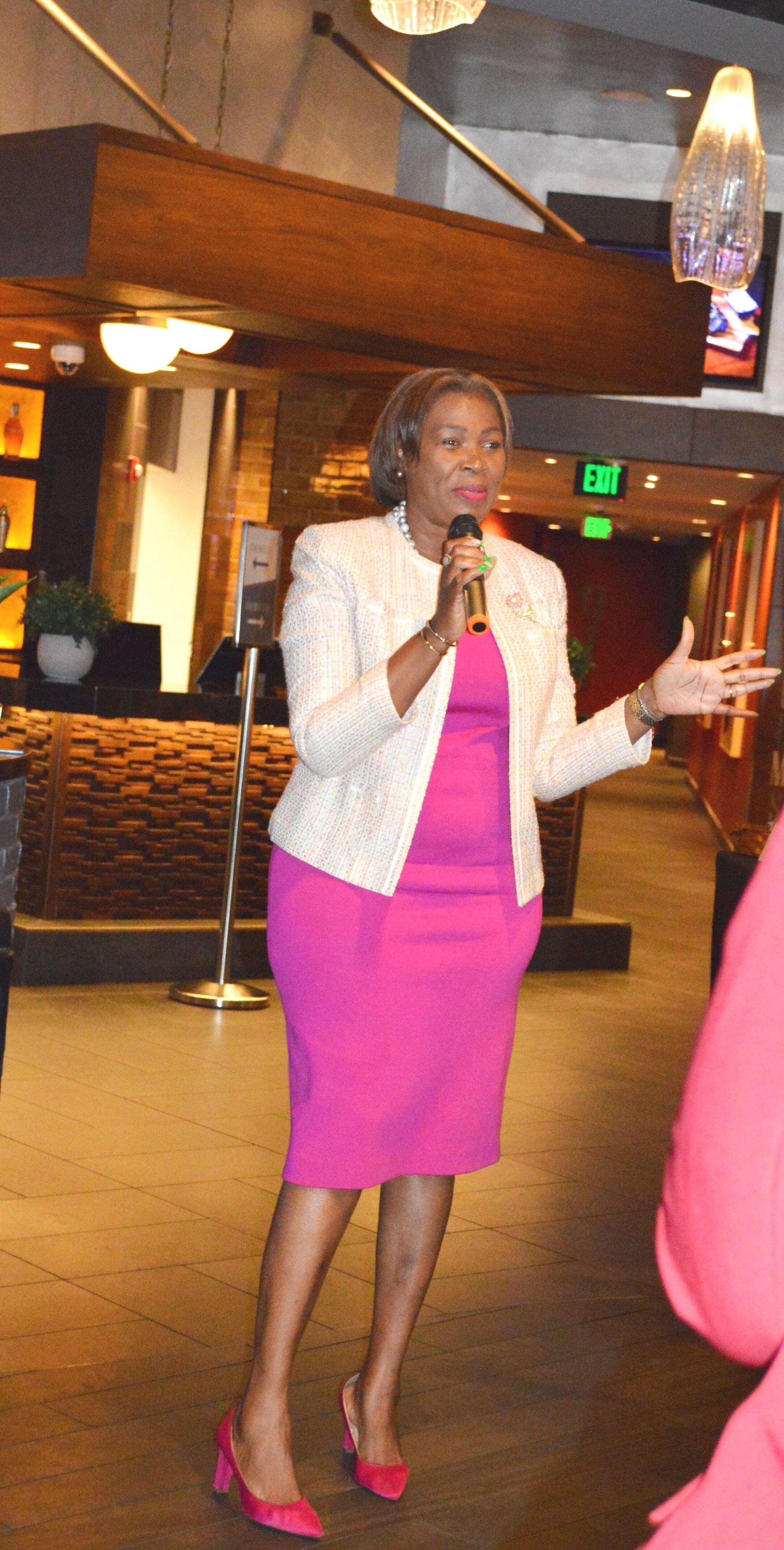 Attorney Beatrice Cazeau speaking at the Juneteenth luncheon